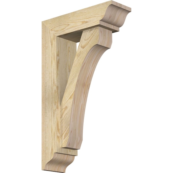 Ekena Millwork Legacy Traditional Rough Sawn Bracket w/ Offset Brace, Douglas Fir, 6"W x 18"D x 30"H BKT0604X18X30LEC01RDF - main